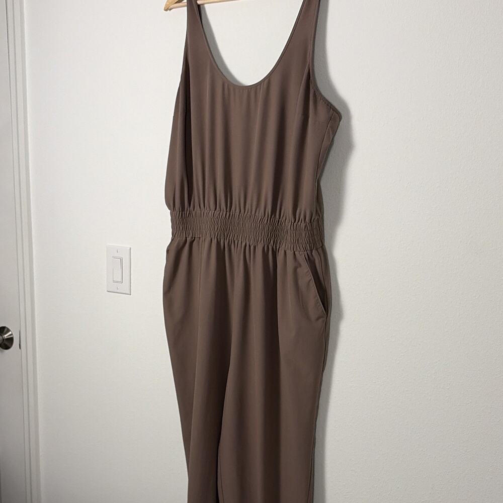 Abercrombie & Fitch Women's Brown Jumpsuit XL Sleeveless Scoop Neck Pockets